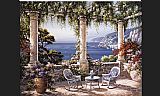 Mediterranean Canvas Paintings - Mediterranean Terrace